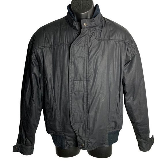 Vintage 80s Members Only Bomber Jacket 42 Black Sherpa Lined